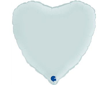 18in SATIN PASTEL BLUE HEART FOIL BALLOON