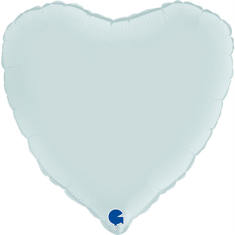 18in SATIN PASTEL BLUE HEART FOIL BALLOON