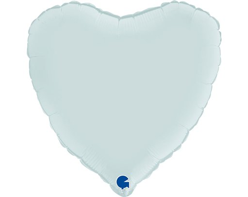 18in SATIN PASTEL BLUE HEART FOIL BALLOON