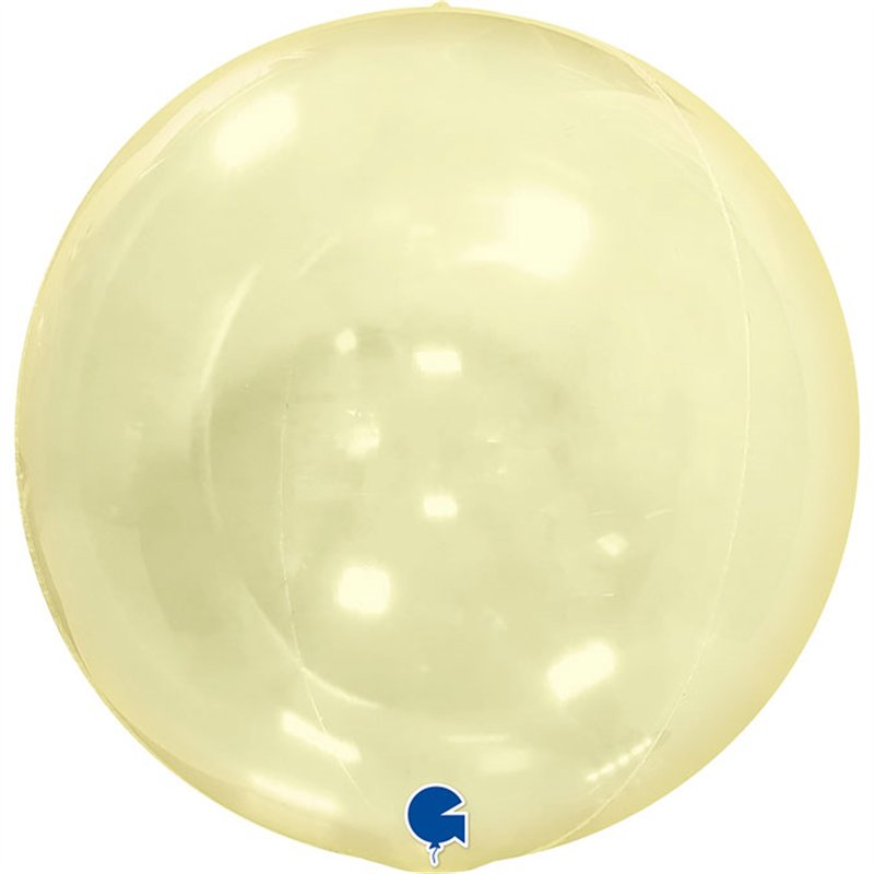 15in GLOBE  TRANSPARENT YELLOW 4D FOIL BALLOON