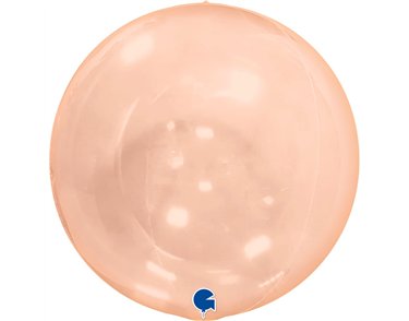 15in GLOBE TRANSPARENT ORANGE 4D FOIL BALLOON