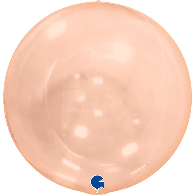 15in GLOBE TRANSPARENT ORANGE 4D FOIL BALLOON