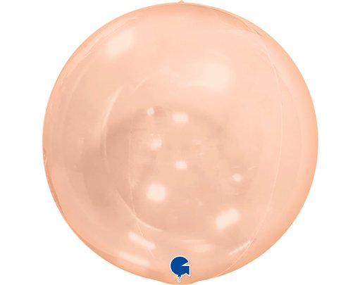 15in GLOBE TRANSPARENT ORANGE 4D FOIL BALLOON