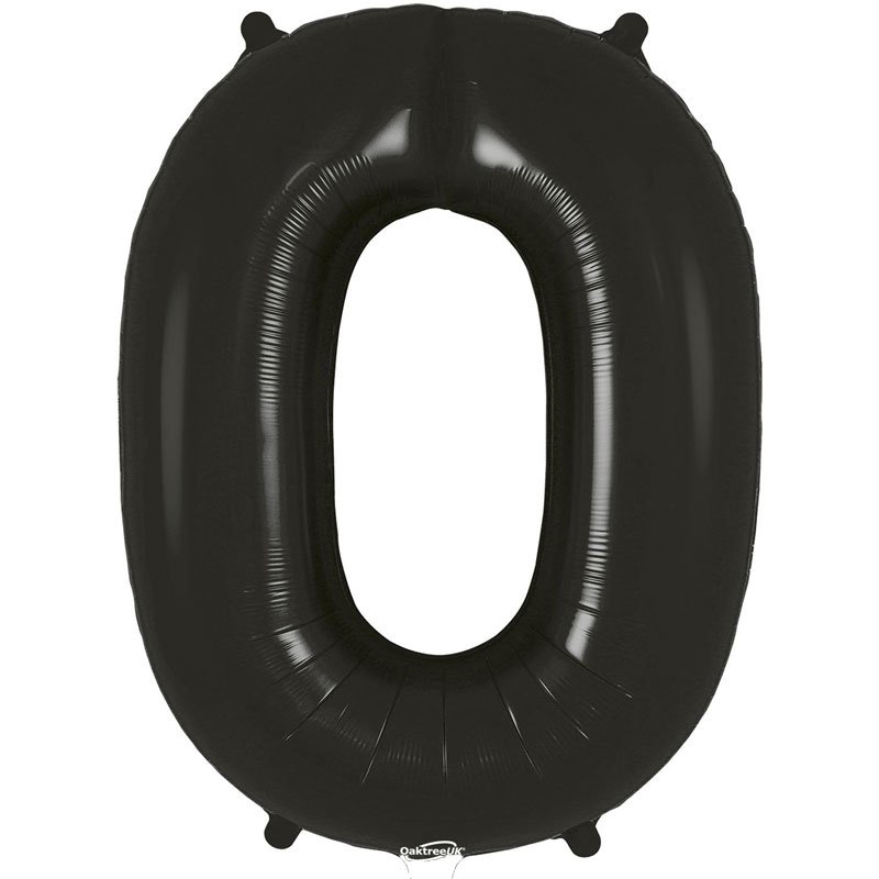 34in NUMBER 0 BLACK FOIL BALLOON