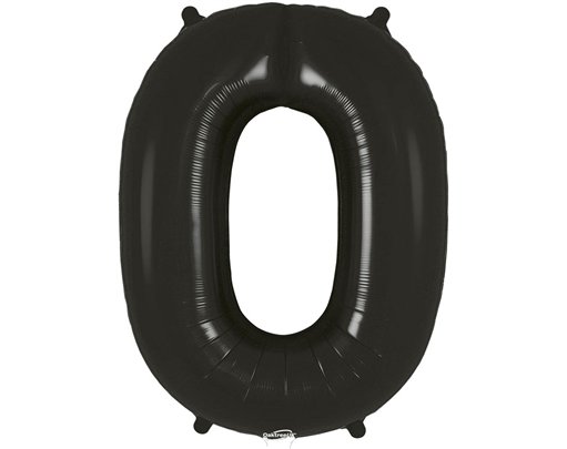 34in NUMBER 0 BLACK FOIL BALLOON