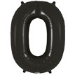 34in NUMBER 0 BLACK FOIL BALLOON