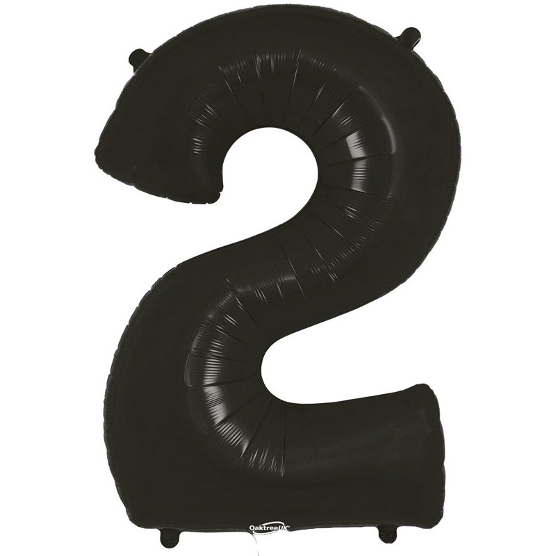 34in NUMBER 2 BLACK FOIL BALLOON