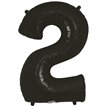 34in NUMBER 2 BLACK FOIL BALLOON