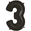 34in NUMBER 3 BLACK FOIL BALLOON