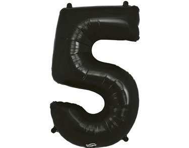 34in NUMBER 5 BLACK FOIL BALLOON