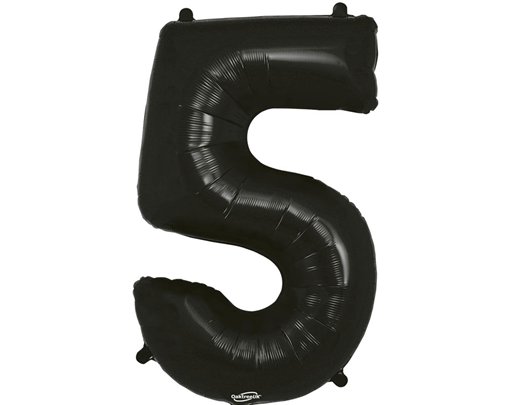 34in NUMBER 5 BLACK FOIL BALLOON