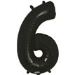 34in NUMBER 6 BLACK FOIL BALLOON