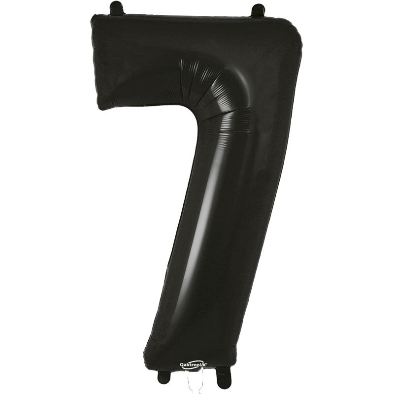 34in NUMBER 7 BLACK FOIL BALLOON