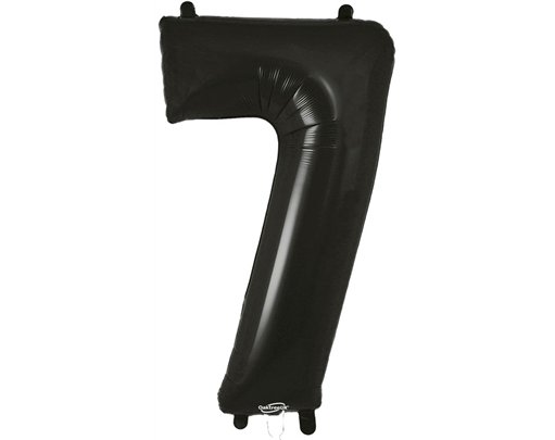 34in NUMBER 7 BLACK FOIL BALLOON