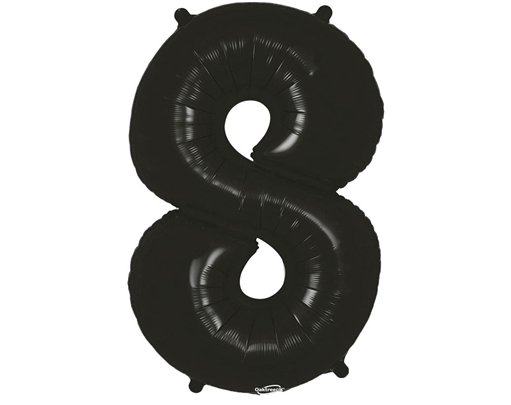 34in NUMBER 8 BLACK FOIL BALLOON