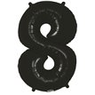 34in NUMBER 8 BLACK FOIL BALLOON