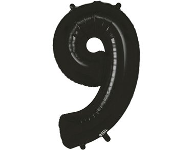 34in NUMBER 9 BLACK FOIL BALLOON