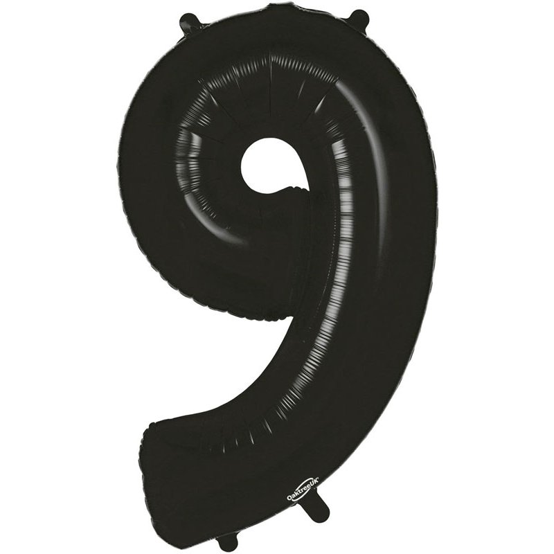 34in NUMBER 9 BLACK FOIL BALLOON