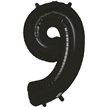 34in NUMBER 9 BLACK FOIL BALLOON