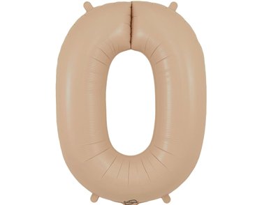 34in NUMBER 0 MATTE NUDE FOIL BALLOON
