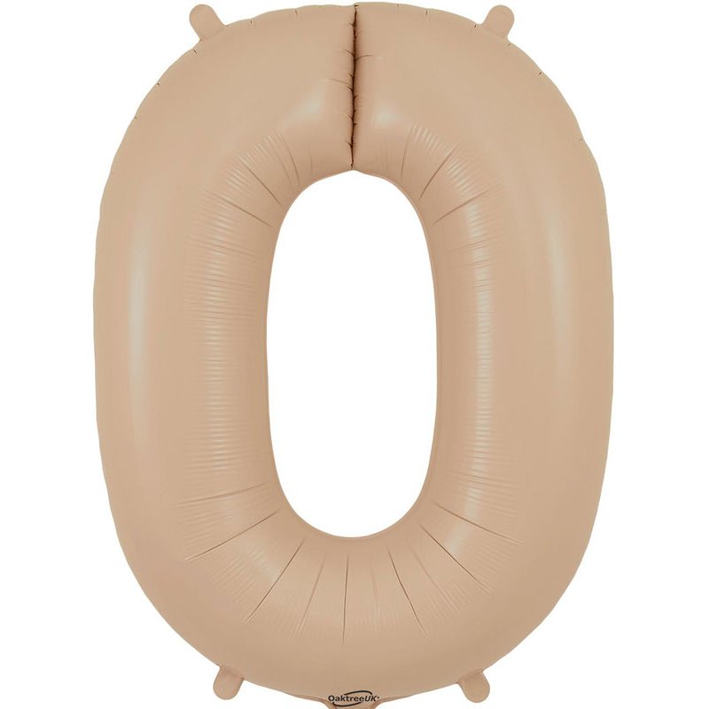 34in NUMBER 0 MATTE NUDE FOIL BALLOON