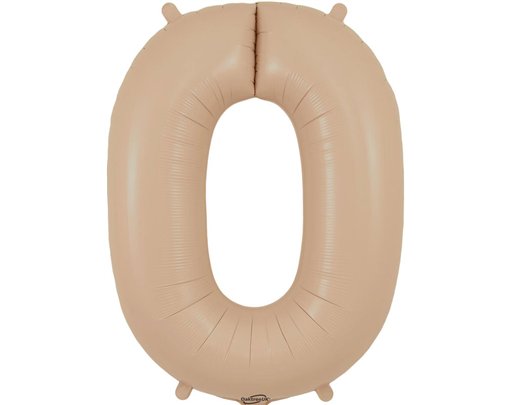 34in NUMBER 0 MATTE NUDE FOIL BALLOON