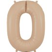 34in NUMBER 0 MATTE NUDE FOIL BALLOON