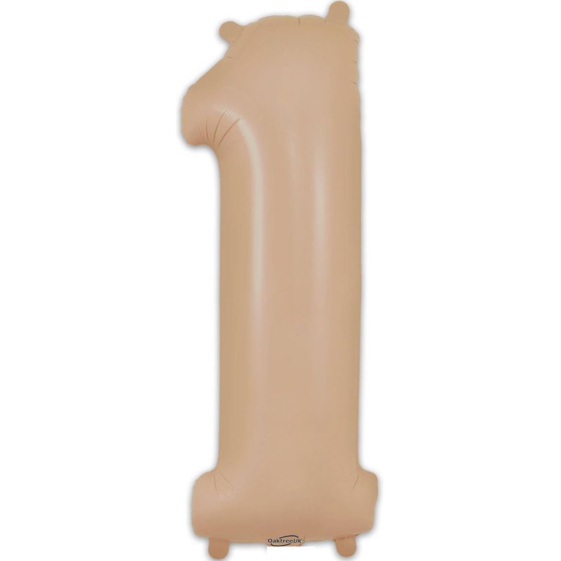 34in NUMBER 1 MATTE NUDE FOIL BALLOON