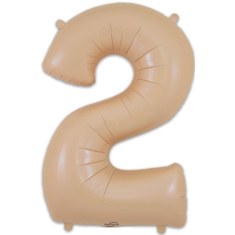 34in NUMBER 2 MATTE NUDE FOIL BALLOON