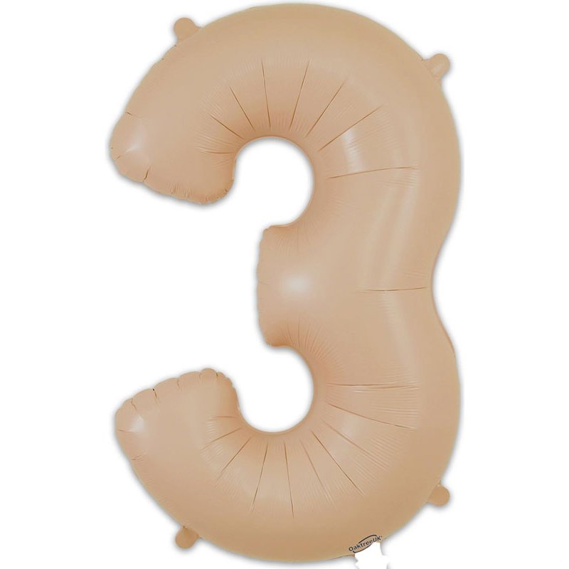 34in NUMBER 3 MATTE NUDE FOIL BALLOON