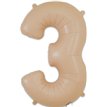 34in NUMBER 3 MATTE NUDE FOIL BALLOON