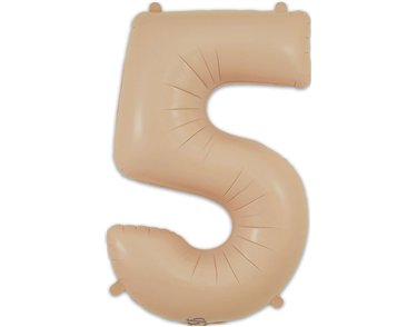 34in NUMBER 5 MATTE NUDE FOIL BALLOON