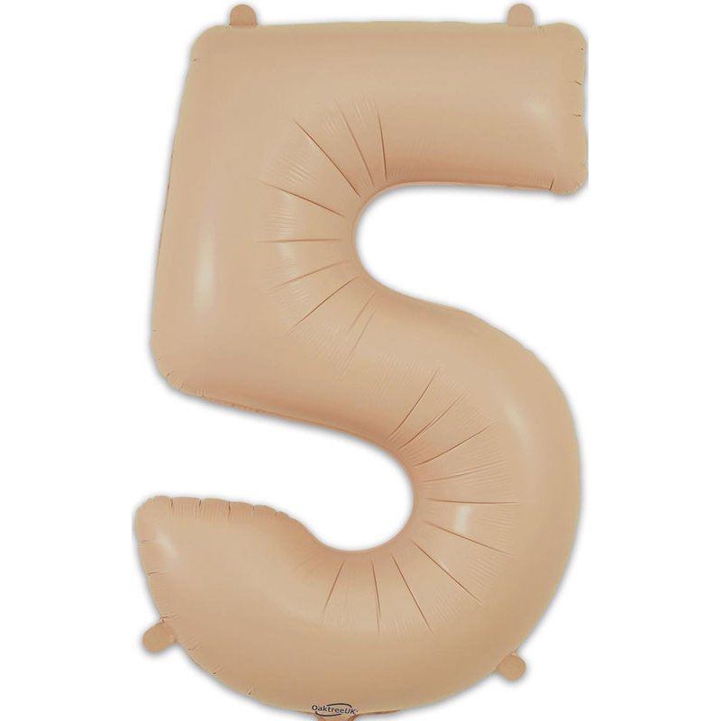 34in NUMBER 5 MATTE NUDE FOIL BALLOON
