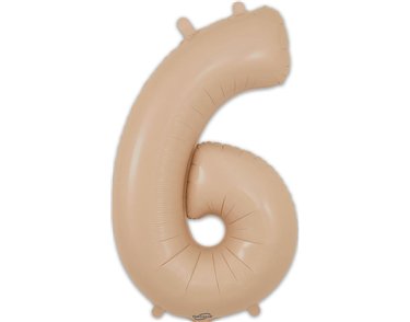 34in NUMBER 6 MATTE NUDE FOIL BALLOON