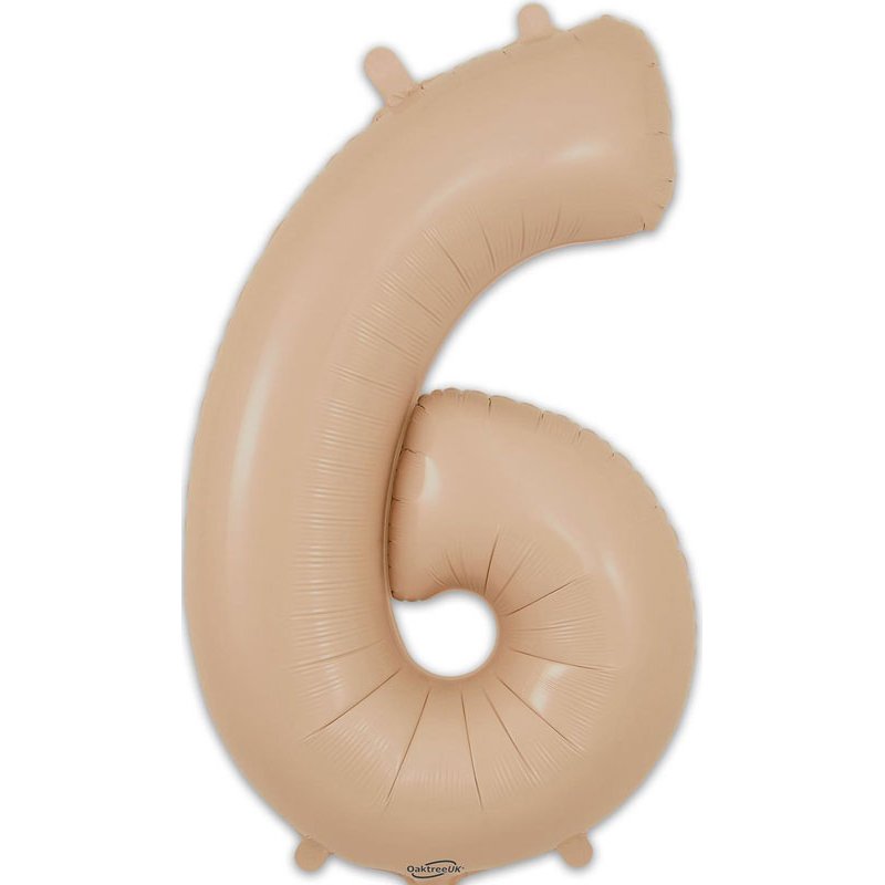 34in NUMBER 6 MATTE NUDE FOIL BALLOON