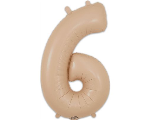 34in NUMBER 6 MATTE NUDE FOIL BALLOON