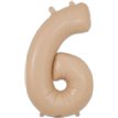 34in NUMBER 6 MATTE NUDE FOIL BALLOON