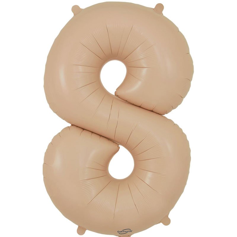 34in NUMBER 8 MATTE NUDE FOIL BALLOON