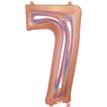 34in NUMBER 7 HOLOGRAPHIC ROSE GOLD FOIL BALLOON