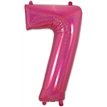 34in NUMBER 7 HOLOGRAPHIC PINK FOIL BALLOON