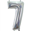 34in NUMBER 7 HOLOGRAPHIC SILVER FOIL BALLOON
