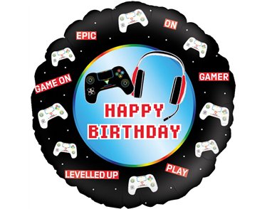 18in HAPPY BIRTHDAY GAME CONTROLLER FOIL BALLOON