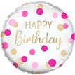 18in PINK CONFETTI HAPPY BIRTHDAY FOIL BALLOON