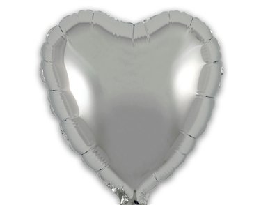 9in SILVER HEART FOIL BALLOON 5S
