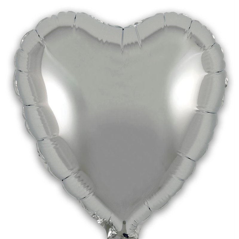 9in SILVER HEART FOIL BALLOON 5S