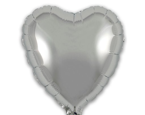 9in SILVER HEART FOIL BALLOON 5S