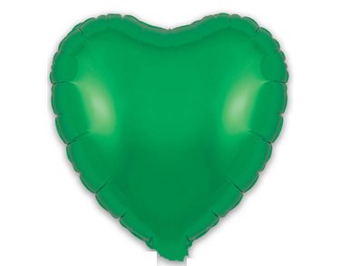 9in GREEN HEART FOIL BALLOON 5S