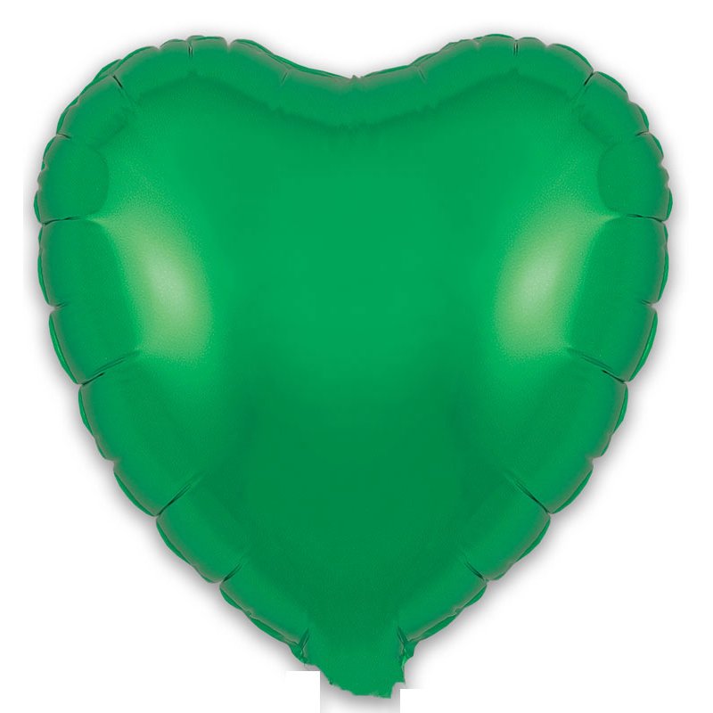 9in GREEN HEART FOIL BALLOON 5S