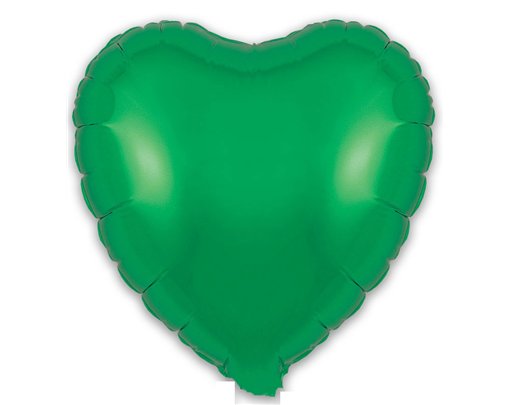9in GREEN HEART FOIL BALLOON 5S