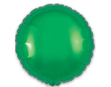 9in GREEN ROUND FOIL BALLOON 5S